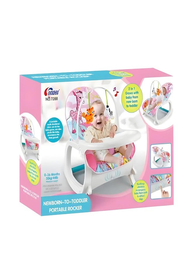 STOFFIER GARTEN Animal Baby Rocker with Soothing Music and Vibration, Rocker Chair for Baby, Adjustable backrest Recline Feature Rocker for 1 Year Old - Image 4